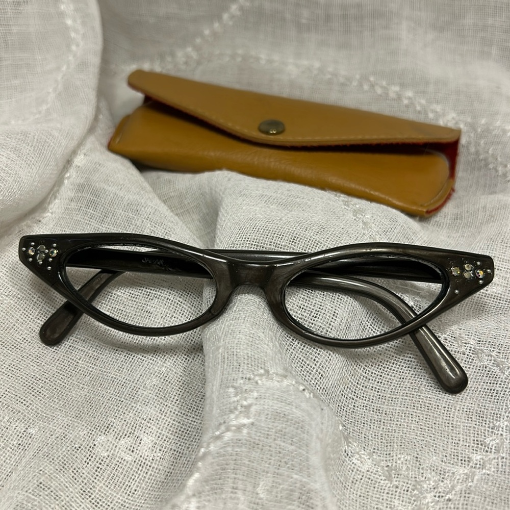 Vintage original cat eye frames with crystals 50s 60s